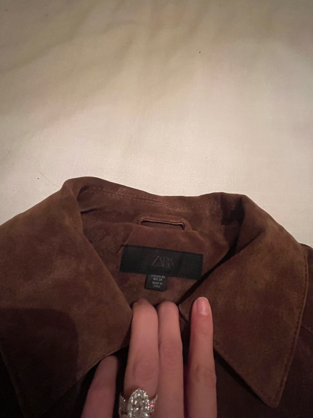 Zara Brown Suede Zip-Front Jacket - Picture 6 of 10